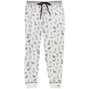 P.J. Salvage Womens Pups Pajama Jogger Pants, Off-White, NWT